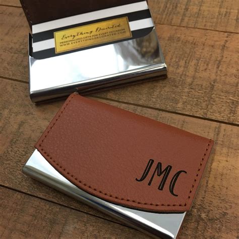 business card holder engraved amazon